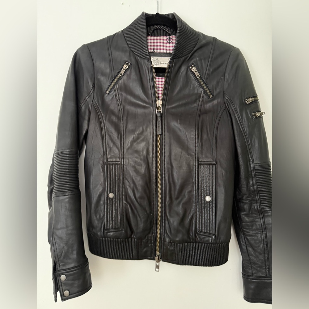 Mackage Lambskin Leather Moto Jacket S